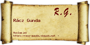Rácz Gunda névjegykártya